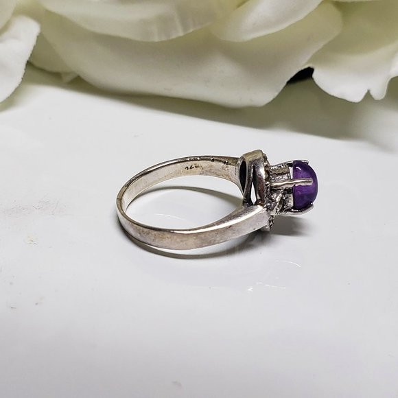 Vintage Amethyst Ring With Silver Band - Picture 4 of 6